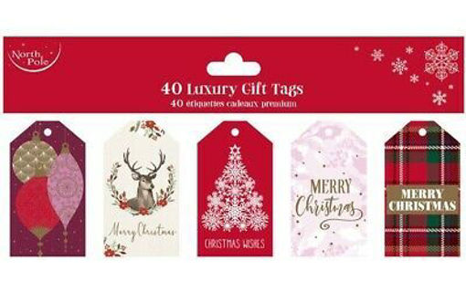 Picture of 40PK CHRISTMAS GIFT TAGS (8 DESIGNS OF EACH)